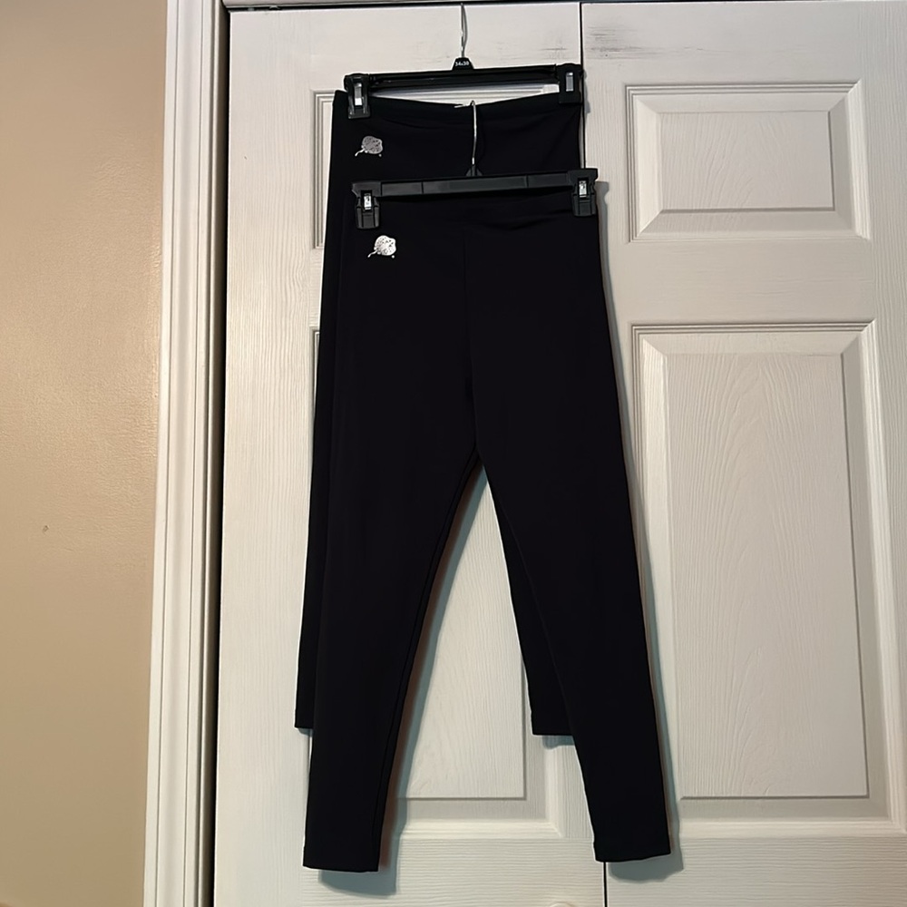 2 Pair - Black Youth Swim Tights sz 12 - ideal for wear/play in and out …